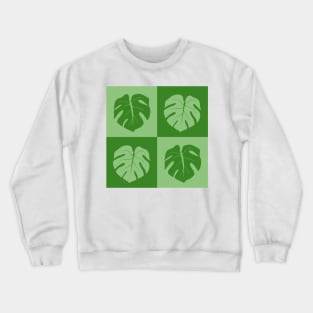 Monstera Checkerboard Crewneck Sweatshirt